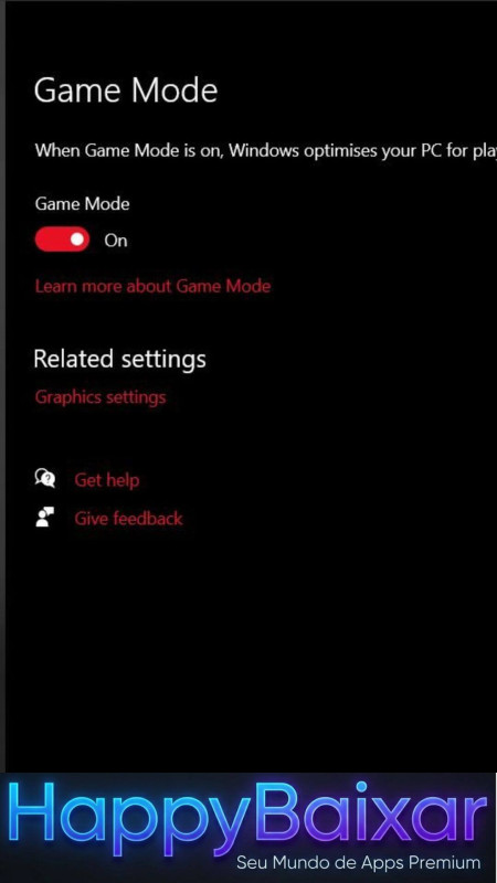 Gaming Mode screenshot